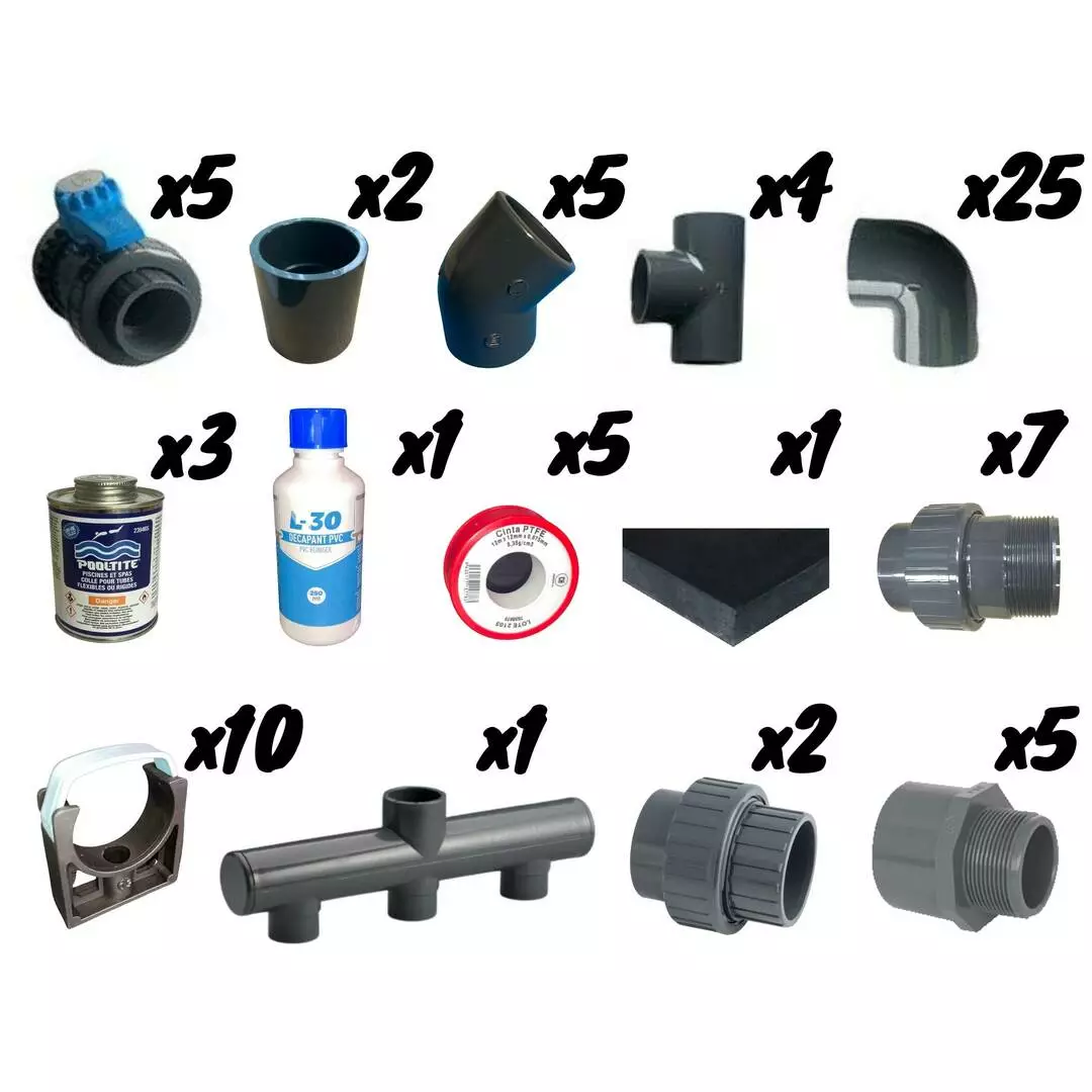 Piscinepascher.fr KIT Plomberie Piscine Jusqu'à 10x5 - Ø50 1 Piscinepascher.fr KIT Plomberie Piscine Jusqu'à 10x5 - Ø50